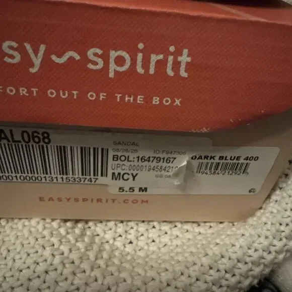 Easy Spirit Women's Mar Woven Leather Slingback Sandals Dark Blue Size 5.5 M NIB - Picture 2 of 9